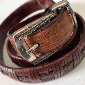 Mens Brighton Brown Leather Belt.  Size 40